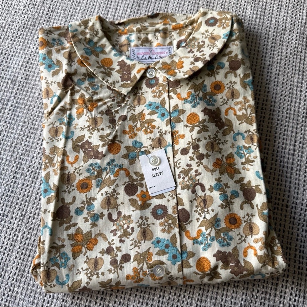 VTG Size 7/8 NWT Country Cousins By Lady Manhattan Printed Floral Shirt